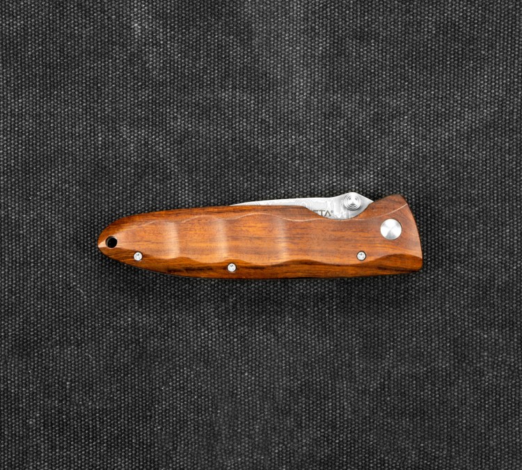 Mcusta Classic Wave Iron Wood Damascus Japoński Nóż Składany 8,5cm