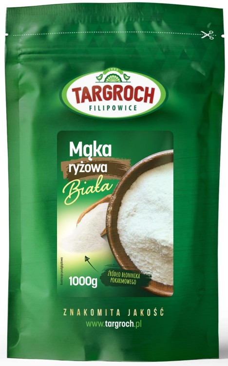 Zdrowa Mąka Ryżowa z Ryżu Biała Do Pieczenia i Gotowania 1kg 1000g TARGROCH