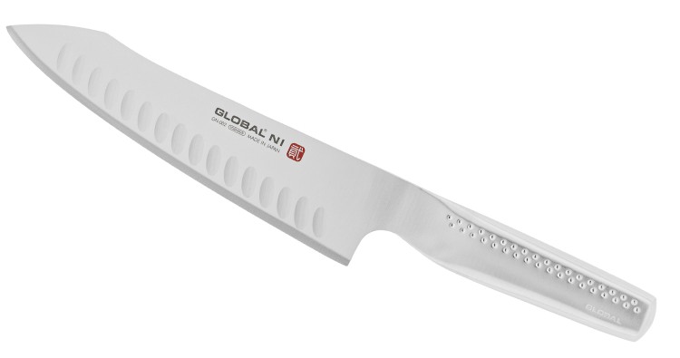 Global NI Japoński Nóż Kucheny Orientalny Szefa Kuchni Żłobiony 20cm GN-002