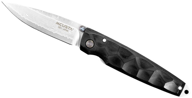 Mcusta Zanmai Emotion 2 Black Pakka Damascus Japoński Nóż Składany 6,5cm