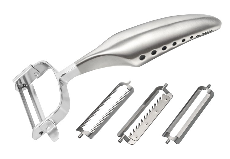 Global Japoński Zestaw 3 Obieraczek Poprzecznych Stal Nierdzewna GS-94