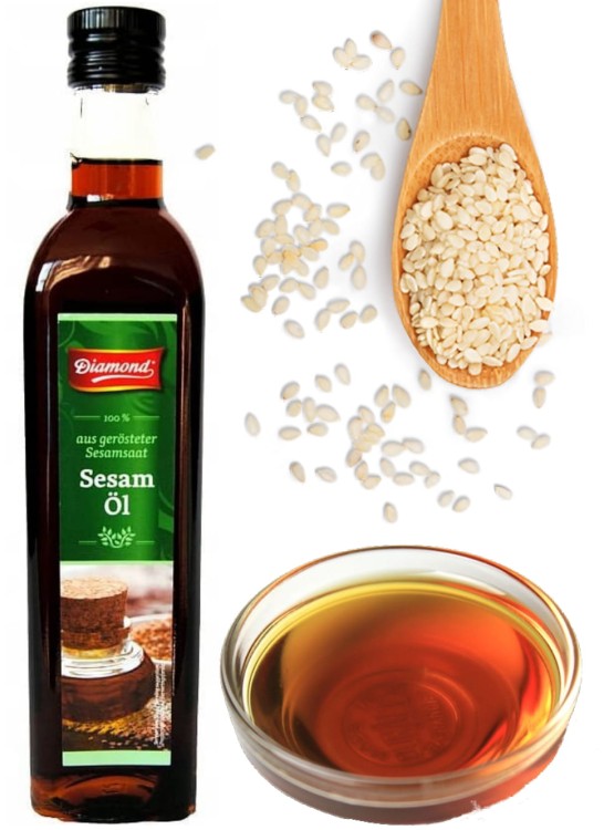 Chiński Olej Sezamowy z Prażonych Ziaren Sezamu 100% Naturalny 250ml DIAMOND