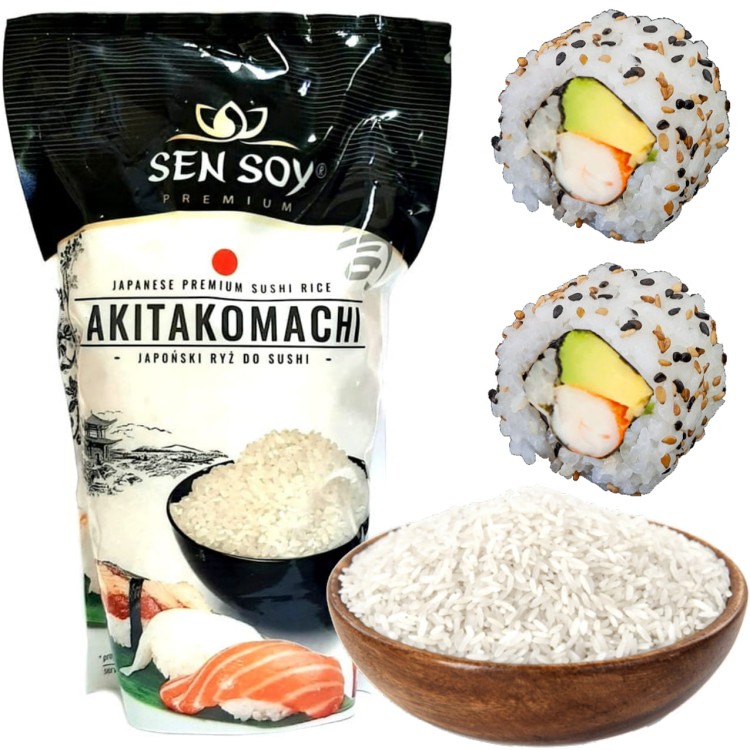 Ryż Do Sushi Okrągłe Ziarno Japoński Akitakomachi Premium 1kg 1000g SEN SOY