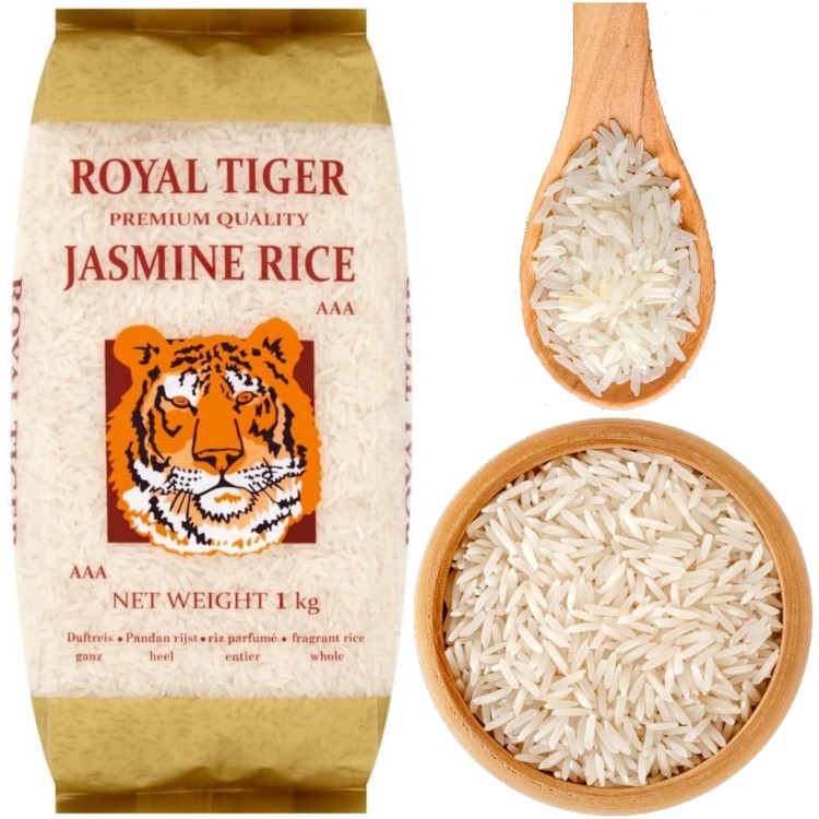 Ryż Jaśminowy Długoziarnisty Długie Cienkie Ziarno Klasa Jakości AAA 1kg 1000g ROYAL TIGER