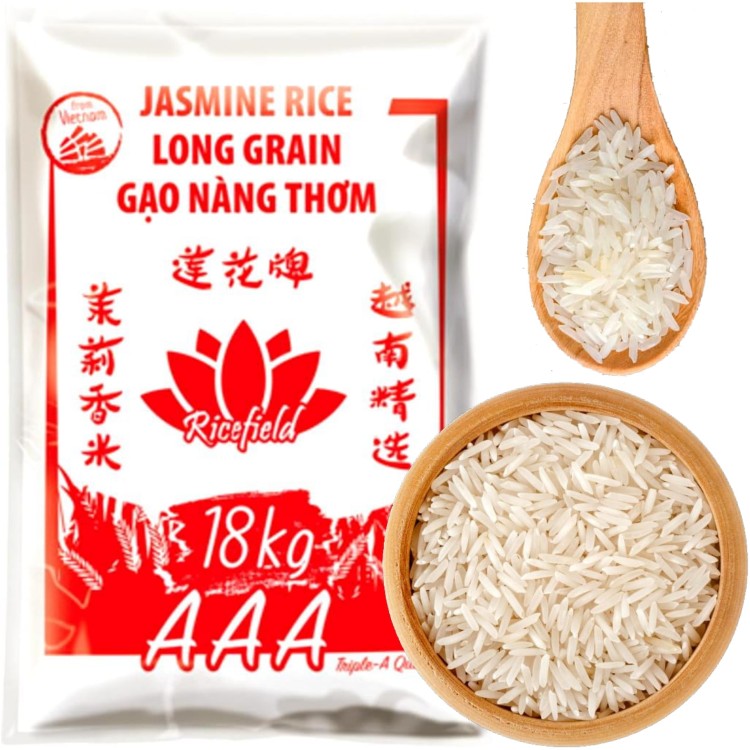 Ryż Jaśminowy Długoziarnisty Wysokiej Klasy AAA Gao Nang Thom Dla Gastronomii 18kg RICEFIELD
