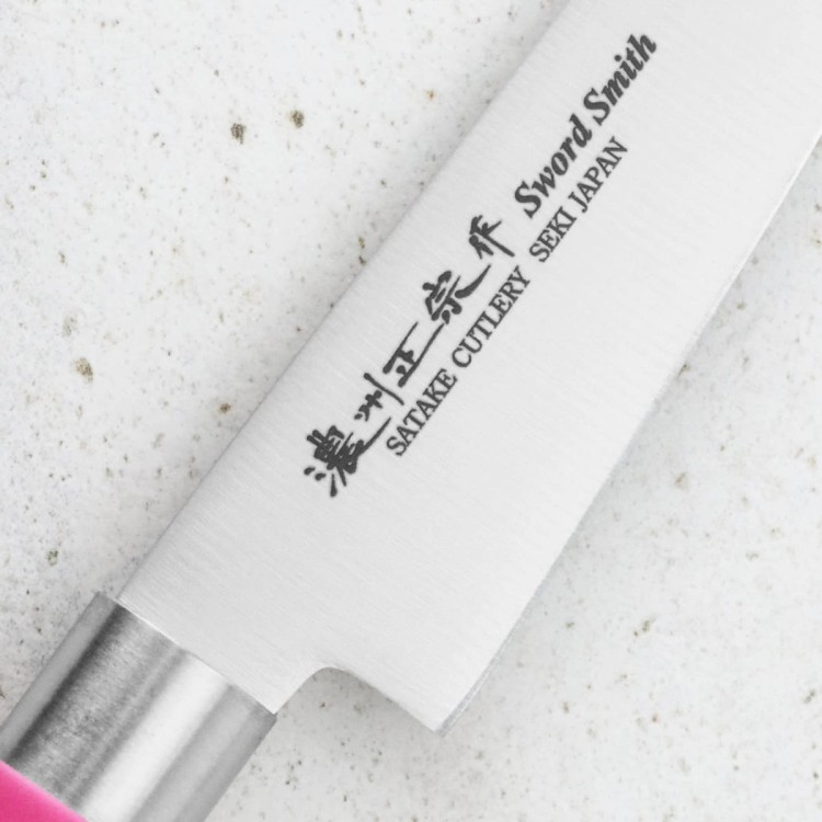Satake Macaron Pink Japoński Nóż Kuchenny Nakiri Tasak Do Siekania 17cm