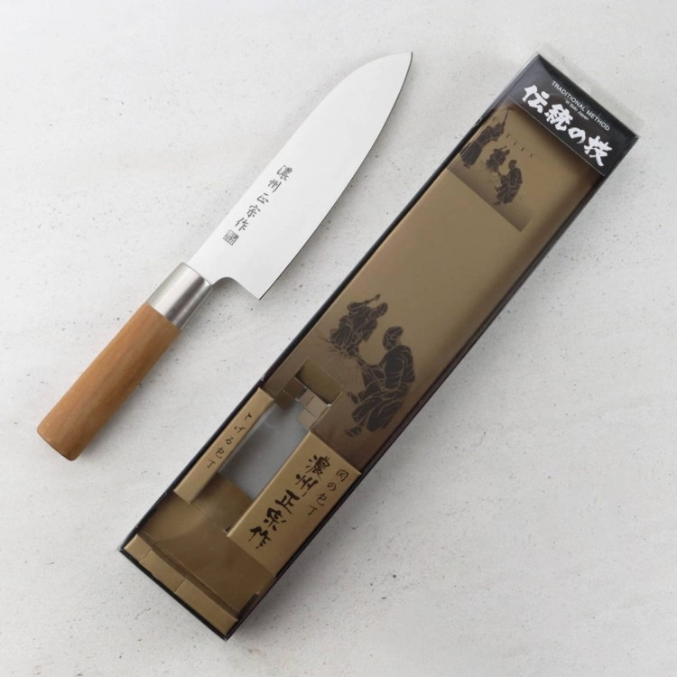 Satake Masamune Japoński Ostry Nóż Kuchenny Santoku Do Warzyw 17 cm