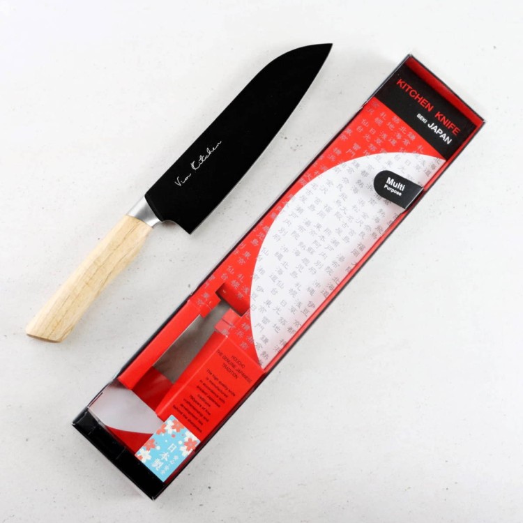 Satake Black Ash Japoński Nóż Santoku Do Warzyw i Owoców 17 cm Ostry