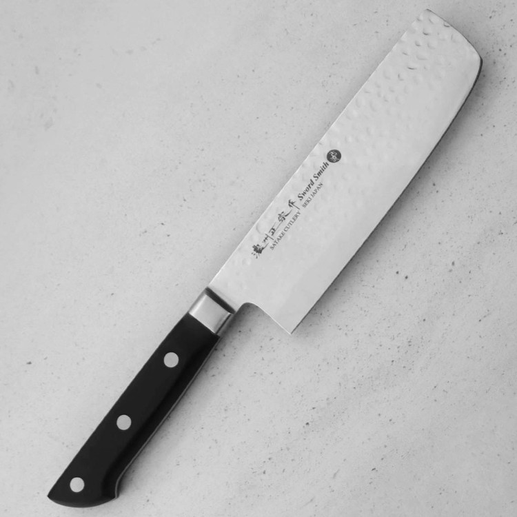 Satake Noushu Japoński Nóż Nakiri Do Siekania 16cm w Drewnianym Pudełku