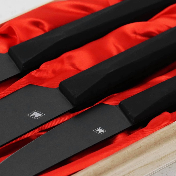 Satake Black Japoński Zestaw 3 Noży w Drewnianym Pudełku Na Prezent HG8682W