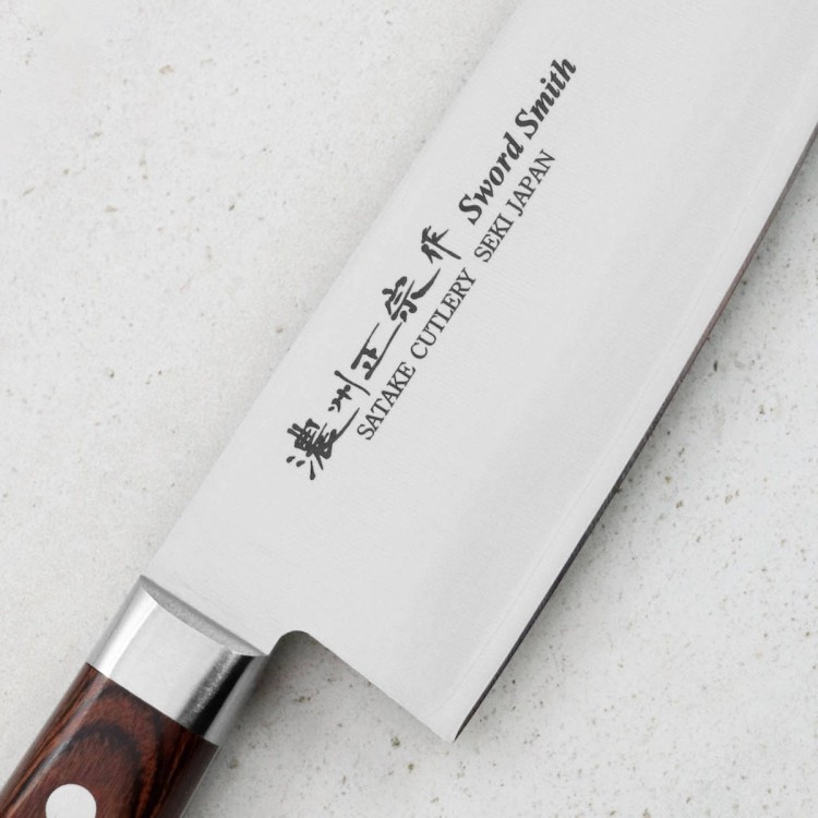 Satake Unique Shirogami Japoński Nóż Santoku Do Warzyw 17cm w Pudełku Etui