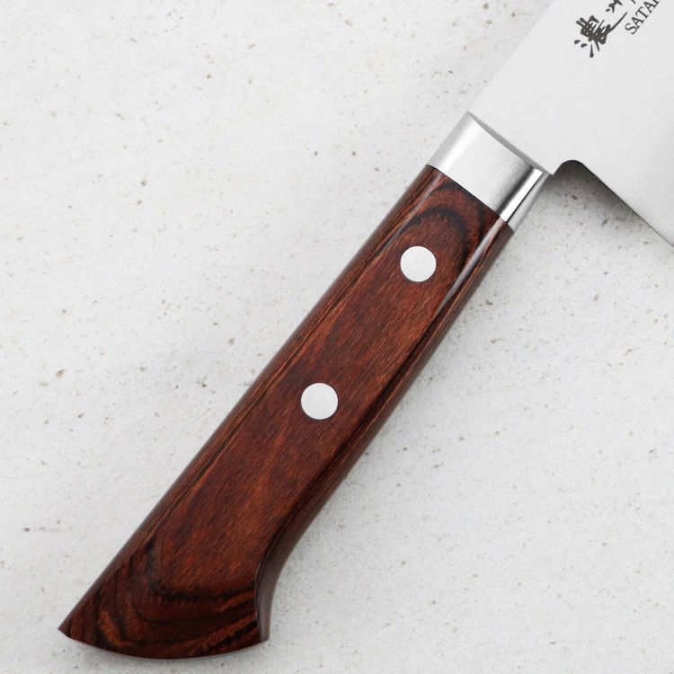 Satake Unique Shirogami Japoński Nóż Santoku Do Warzyw 17cm w Pudełku Etui