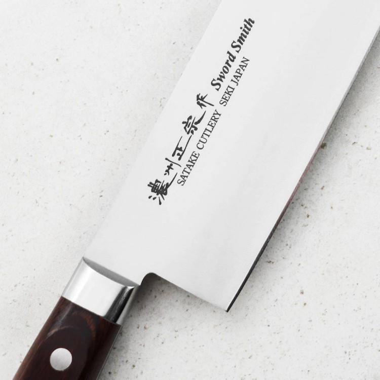Satake Unique Shirogami Japoński Nóż Nakiri 17cm w Drewnianym Pudełku