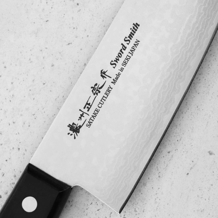Satake Unique VG-10 Damascus Japoński Nóż Kuchenny Santoku Do Warzyw 17cm