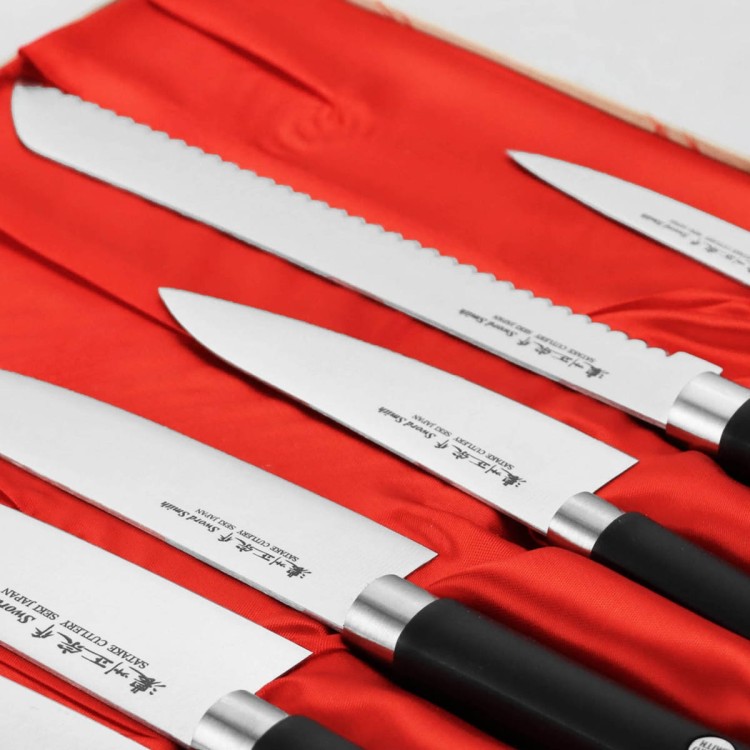 Satake Sword Smith Japoński Zestaw 6 Noży Na Prezent w Drewnianym Pudełku