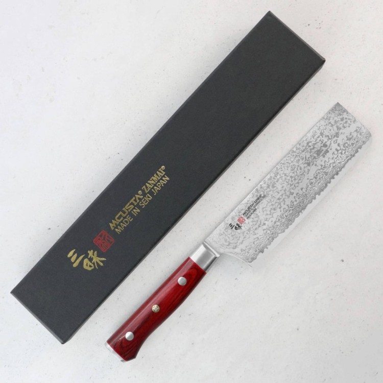 Mcusta Zanmai VG-10 Pro Flame Japoński Nóż Tasak Nakiri Do Siekania 16,5cm