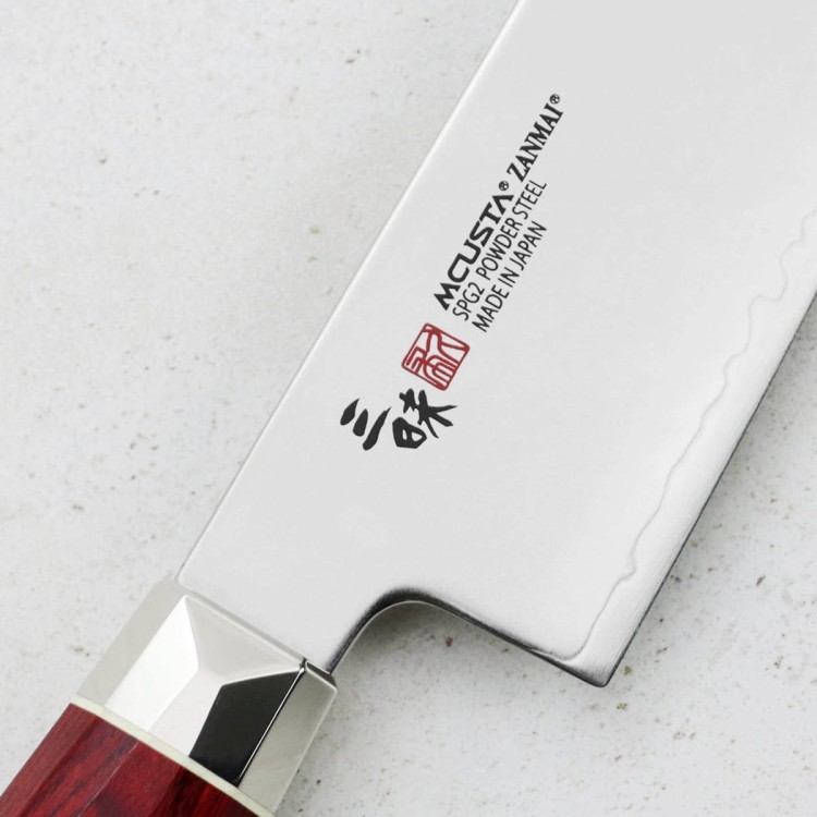 Mcusta Zanmai Red Revolution SPG2 Japoński Nóż Ko-Santoku Do Warzyw 15cm
