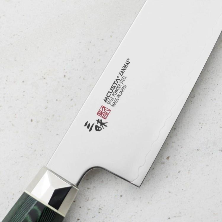 Mcusta Zanmai Green Revolution SPG2 Japoński Nóż Santoku Do Warzyw 18cm