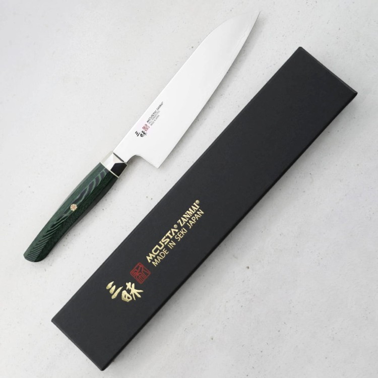 Mcusta Zanmai Green Revolution SPG2 Japoński Nóż Santoku Do Warzyw 18cm