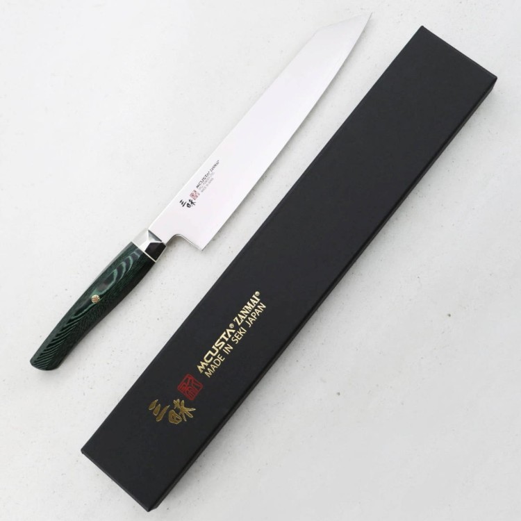 Mcusta Zanmai Green Revolution SPG2 Japoński Ostry Nóż Kiritsuke Gyuto 23cm