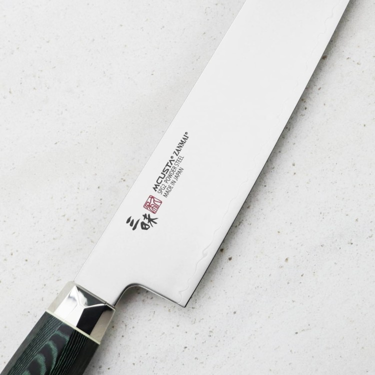 Mcusta Zanmai Green Revolution SPG2 Japoński Ostry Nóż Kiritsuke Gyuto 23cm