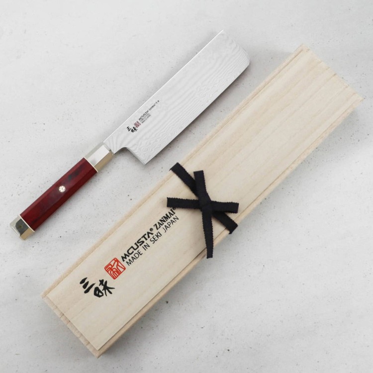 Mcusta Zanmai VG-10 Ultimate Aranami Japoński Nóż Tasak Nakiri 61HRC 16,5cm