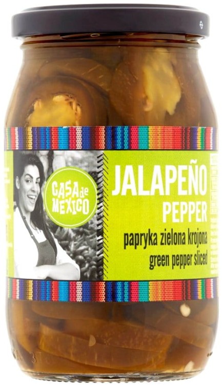 Turecka Papryka Zielona Jalapeno Papryczki Jalapenos Nacho Plasterki 340g CASA DE MEXICO