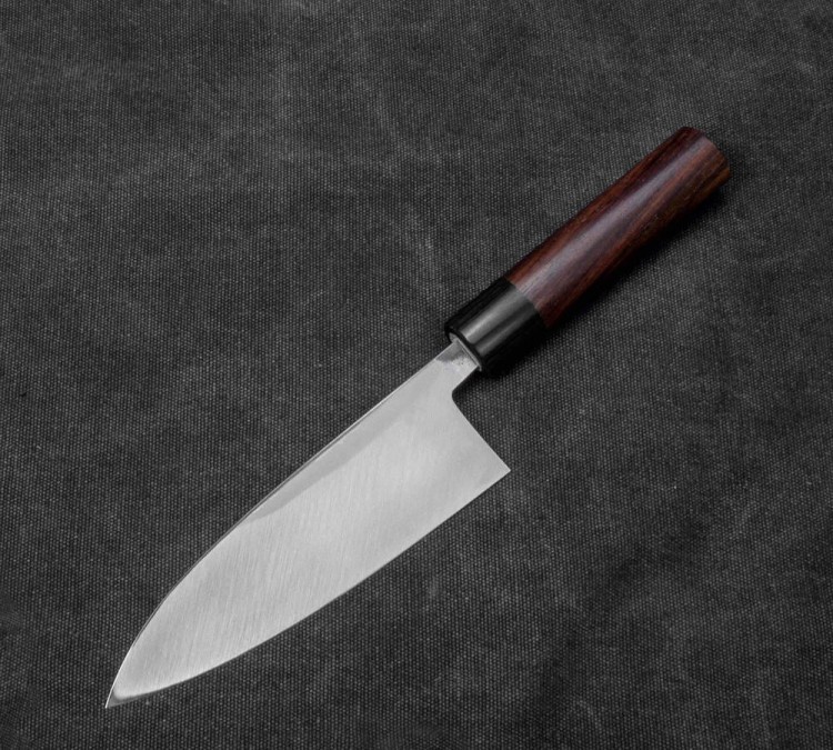 Hideo Kitaoka Shirogami Satin Japoński Nóż Deba Do Filetowania Sushi 16,5cm