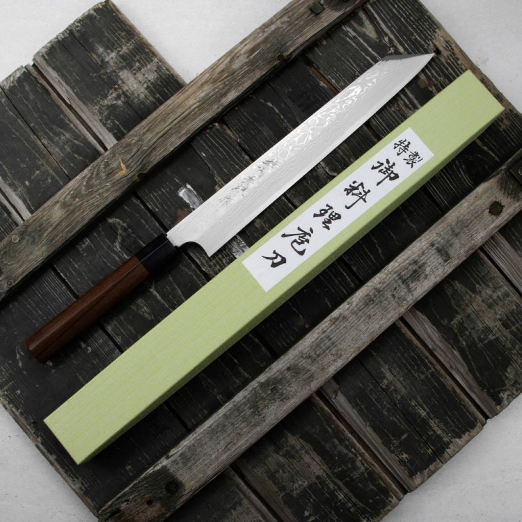 Hideo Kitaoka Shirogami Satin Japoński Nóż Do Filetowania Kiritsuke 27cm