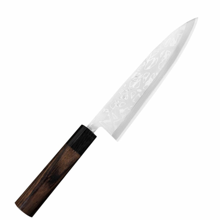 Hideo Kitaoka Shirogami Satin Damascus Japoński Ostry Nóż Miroshi Deba 21cm