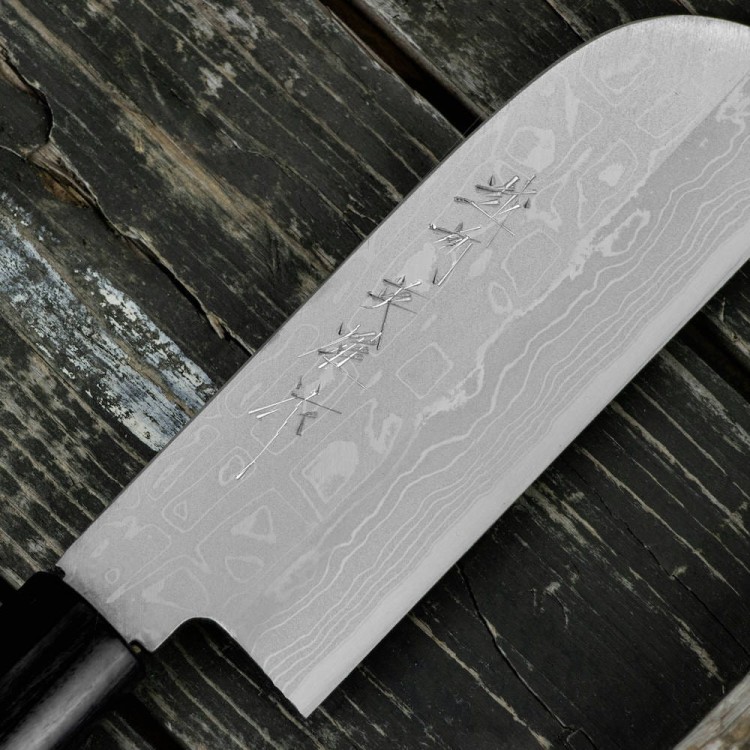 Hideo Kitaoka Shirogami Satin Japoński Nóż Tasak Kamagata Usuba 61 HRC 12cm