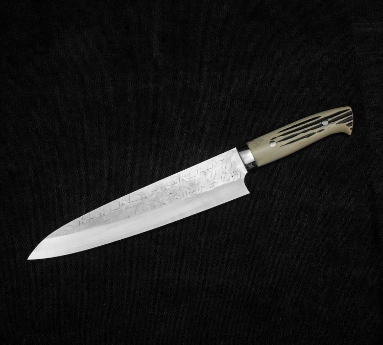 Takeshi Saji SRS-13 Róg Jeleni Ręcznie Kuty Japoński Nóż Szefa Kuchni 24cm