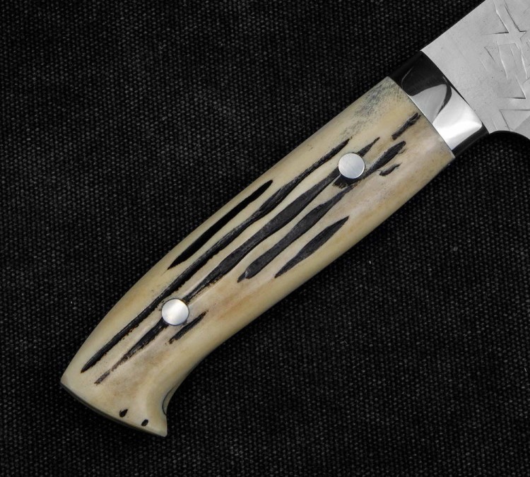 Takeshi Saji SRS-13 Róg Jeleni Ręcznie Kuty Japoński Nóż Szefa Kuchni 24cm