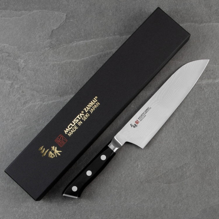 Mcusta Zanmai Classic Damascus VG-10 Pakka Japoński Ostry Nóż Santoku 18cm