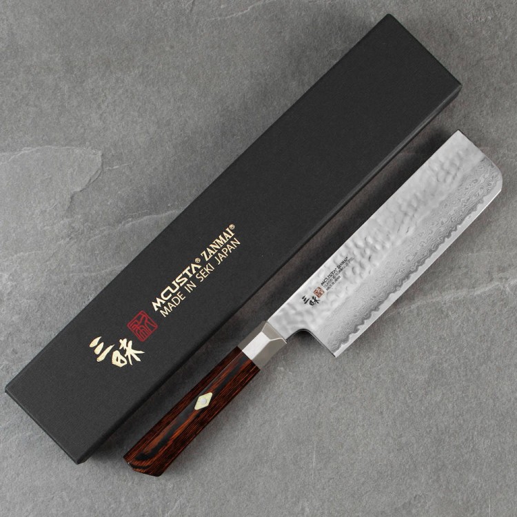 Mcusta Zanmai VG-10 Supreme Hammered Japoński Nóż Nakiri Do Siekania 16,5cm