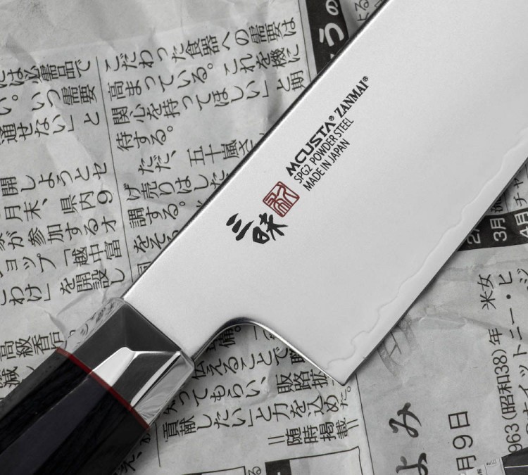 Mcusta Zanmai Revolution SPG2 Japoński Nóż Santoku Do Warzyw 61 HRC 18cm