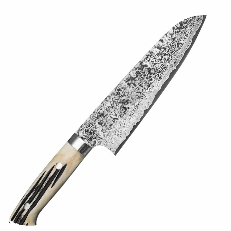 Takeshi Saji WBB Ręcznie Kuty R-2 Japoński Nóż Santoku Do Warzyw 63HRC 18cm