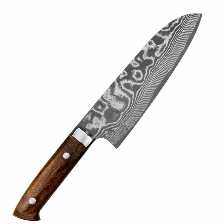 Takeshi Saji IW Ręcznie Kuty VG-10 Japoński Nóż Kuchenny Santoku 61HRC 18cm