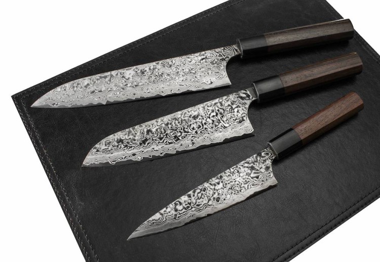 Takeshi Saji RW Ręcznie Kuty Nóż Santoku 18cm R-2