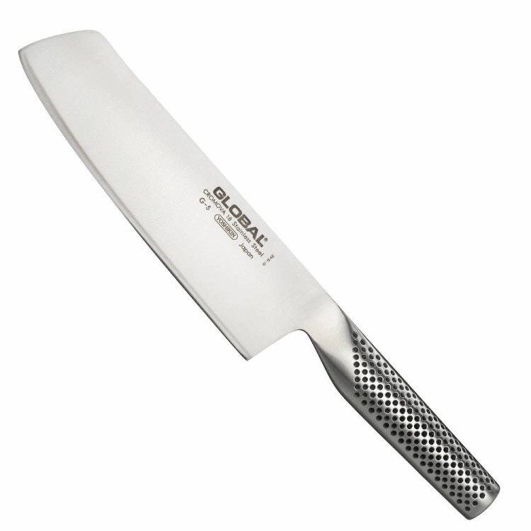 Global Japoński Ostry Nóż Kuchenny Do Warzyw Siekania Nakiri Tasak 56-58 HRC 18cm G-5