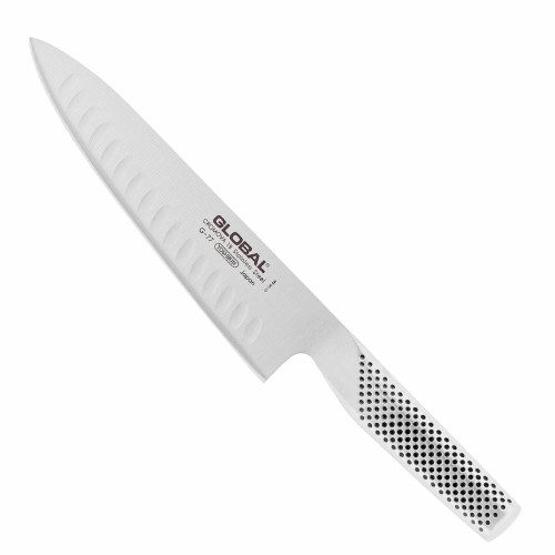 Global Japoński Ostry Nóż Kuchenny Szefa Kuchni Żłobiony 56-58 HRC 20cm G-77