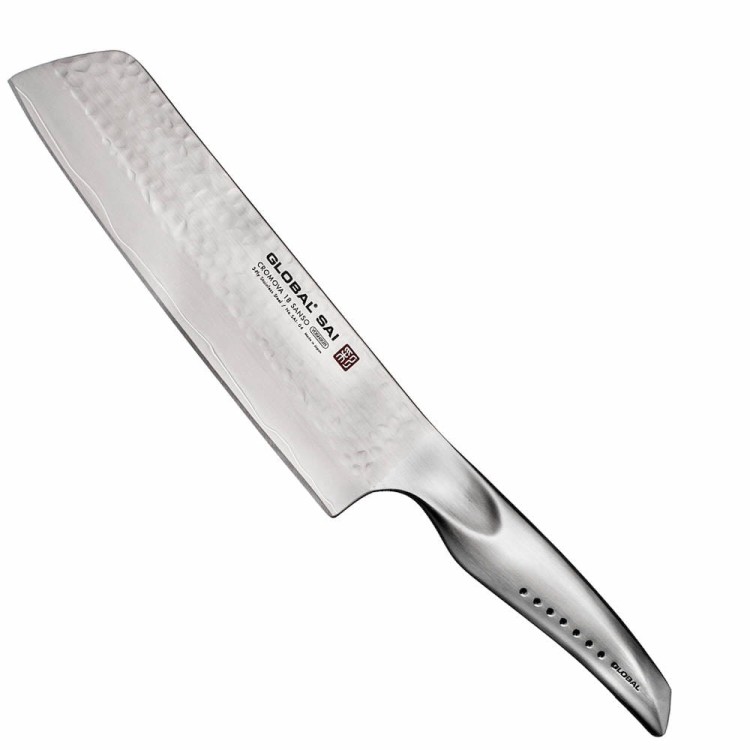 Global SAI Japoński Ostry Nóż Kuchenny Do Warzyw 19cm 56-58 HRC SAI-04