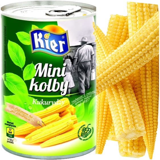Wietnamskie Azjatyckie Mini Kolby Kukurydzy Kukurydza Baby Corn 425g KIER