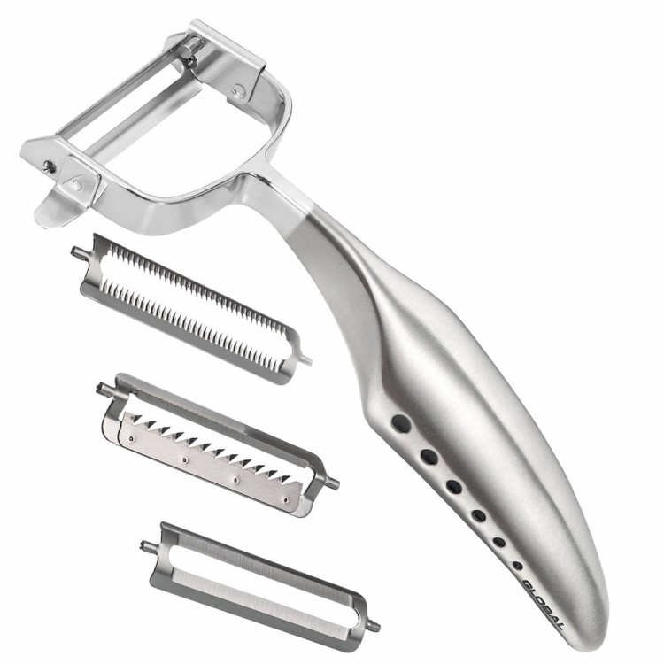 Global Japoński Zestaw 3 Obieraczek Poprzecznych Stal Nierdzewna GS-94