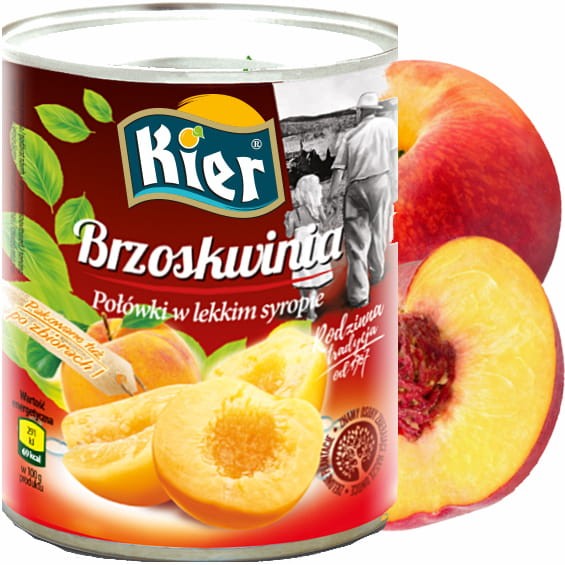 Grecka Brzoskwinia Połówki w Lekkim Syropie Do Deserów Gotowania 820g KIER