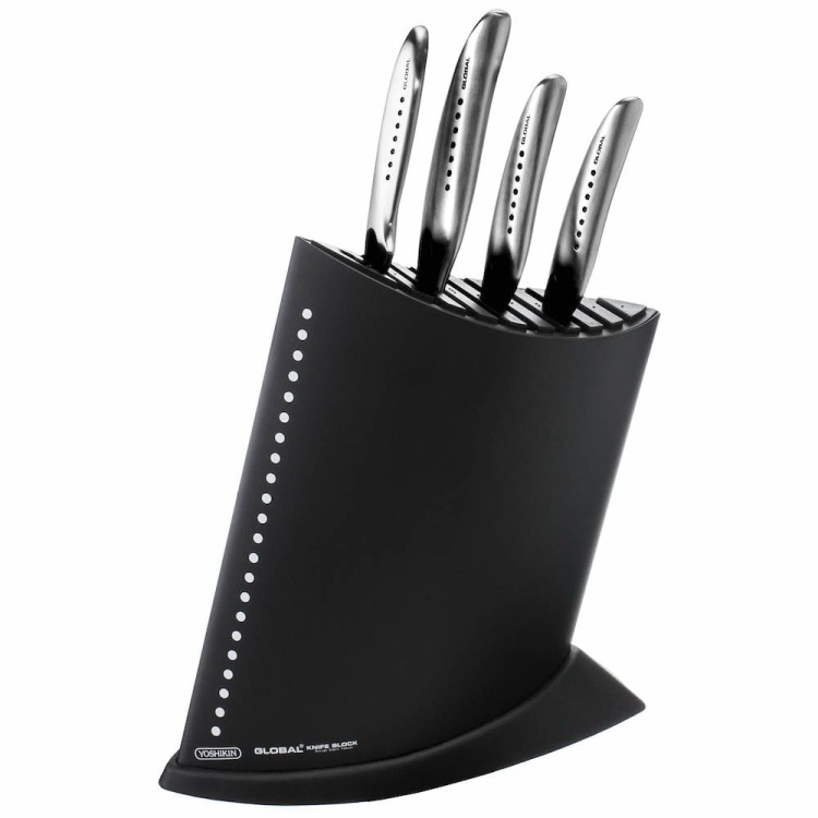 Komplet 4 Noży Global SAI w Czarnym Bloku GKB-52CB
