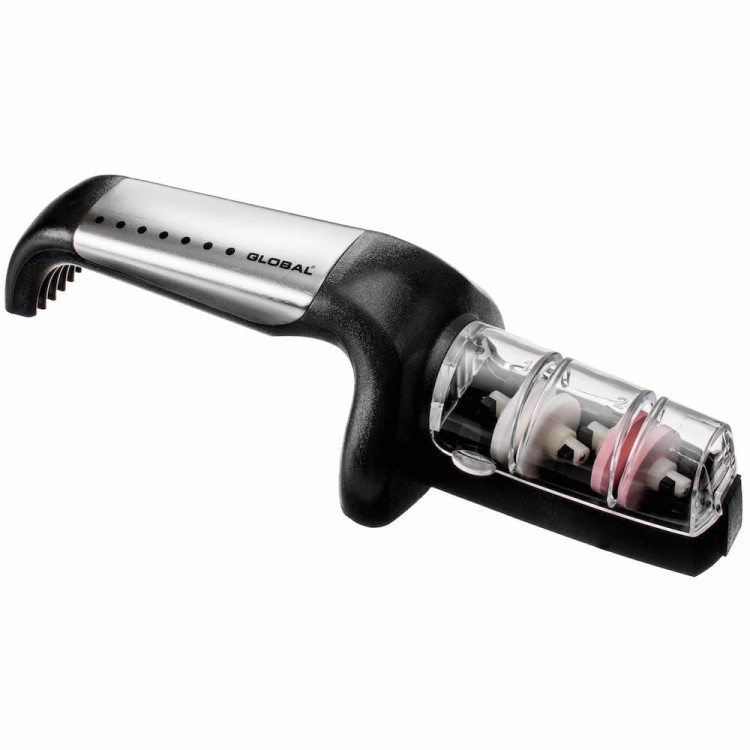 Global Japońska Ceramiczna Ostrzałka Wodna Do Ostrzenia Noży Stalowo-Czarna G-91/SB