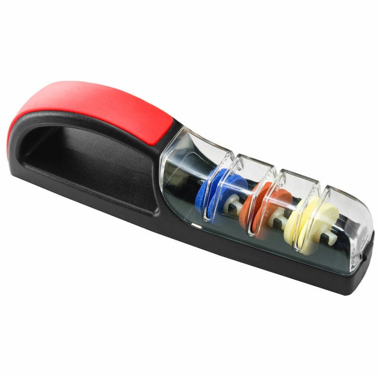 Global MinoSharp Plus 3 Japońska Ceramiczna Ostrzałka Wodna Do Noży 550 Czarno-Czerwona 550/BR