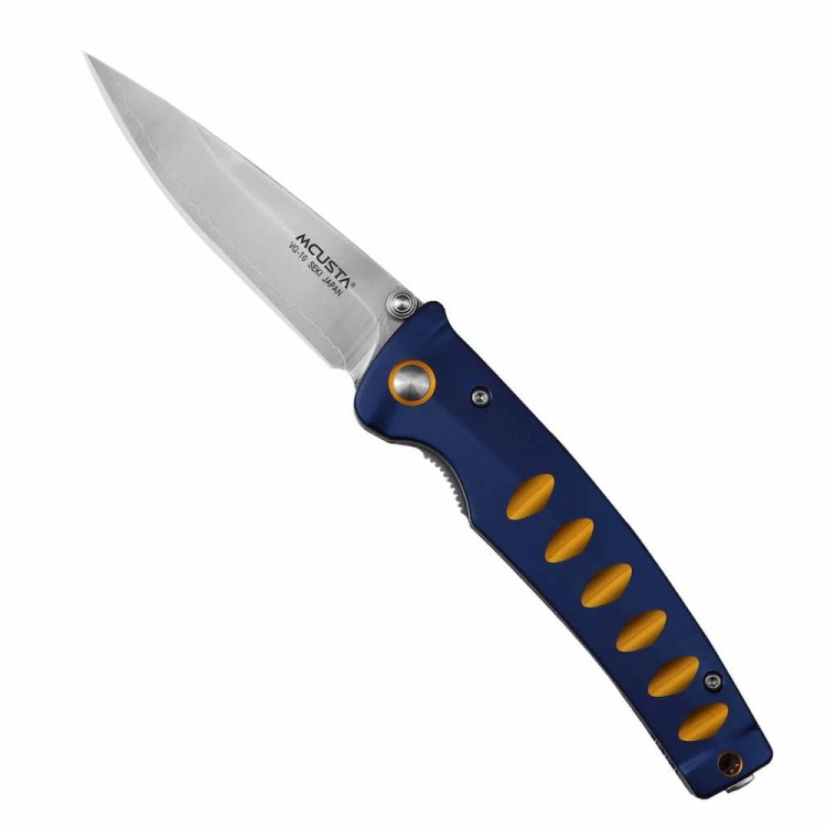 Mcusta Zanmai Katana VG-10 Blue/Orange Japoński Ostry Nóż Składany 8,5cm