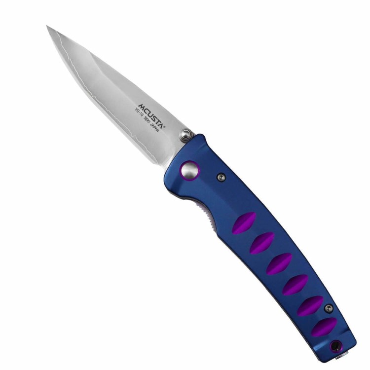 Mcusta Zanmai Katana VG-10 Blue/Purple Japoński Ostry Nóż Składany 8,5cm
